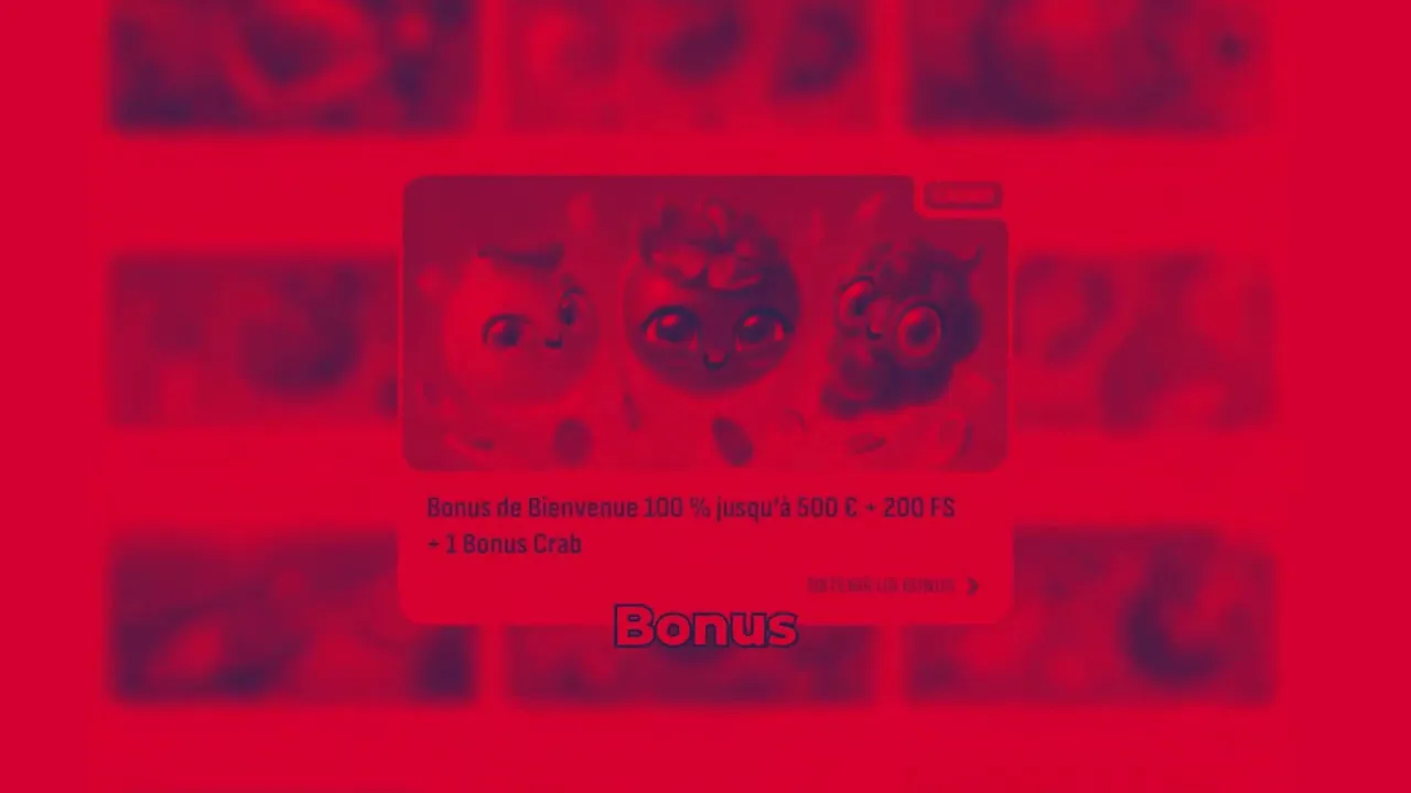 Bonus de bienvenue casino en ligne 100 % jusqu'à 500 € plus tours gratuits
